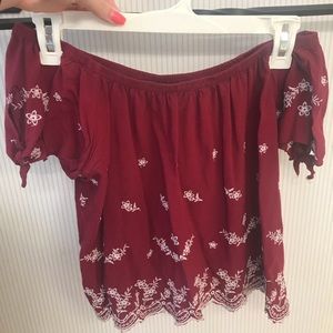 Cropped off the shoulder top